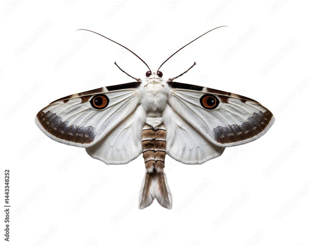 Poster captivating close-up of a japanese moon moth with exquisite long tails displaying intricate wing pat