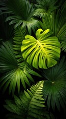 Lush tropical foliage, vibrant green leaves (1)