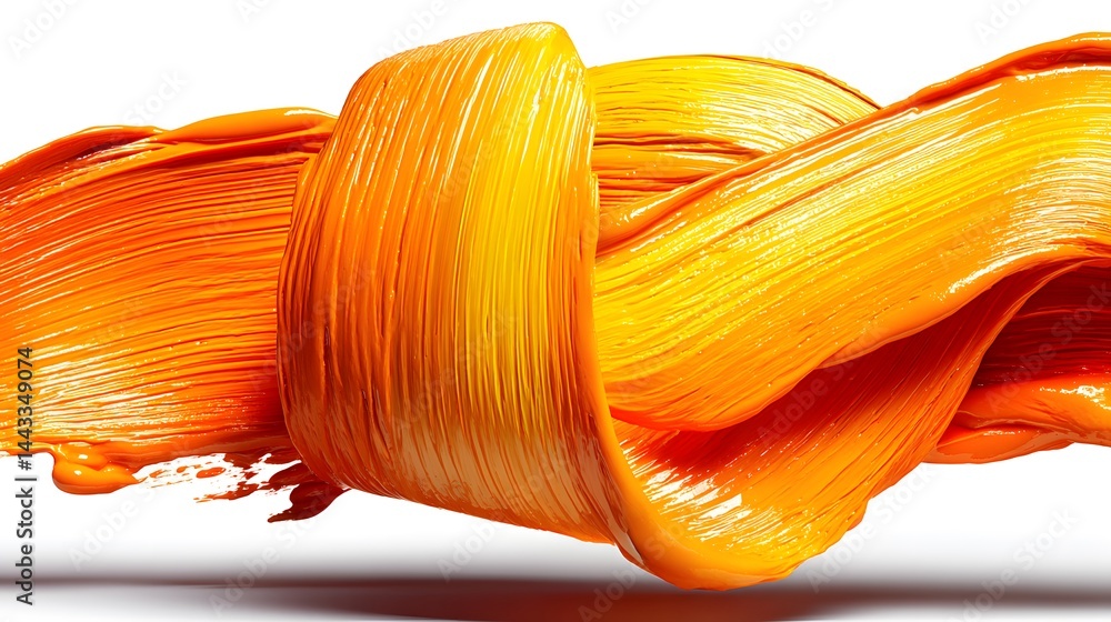 Poster abstract orange paint swirl: a vibrant, dynamic display of color and texture. rich brushstrokes crea