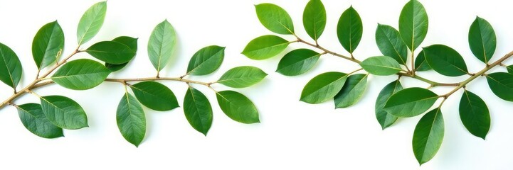 Eucalyptus leaves isolated on white background, nature, forest, evergreen
