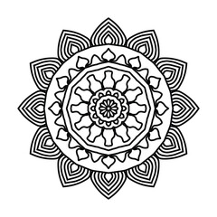 Hand Drawn Black and White Mandala Pattern Vector Illustration