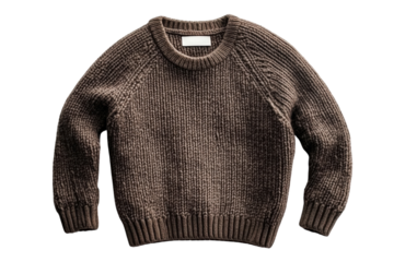 Soft brown knit sweater cozy autumn winter fashion comfortable textured wool blend stylish on transparent background