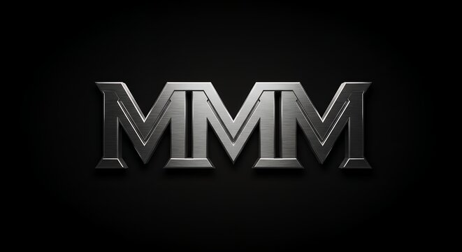 MMM Lettering on Black Background