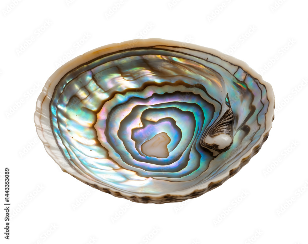 Poster captivating iridescent abalone shell displaying mesmerizing colors and organic patterns, perfectly i