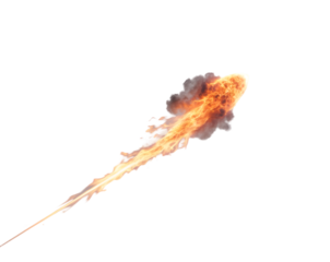 Captivating Meteor Display, A Fiery Flame Tail Streak Illuminates the Isolated Plain Against the Night Sky, Creating a Dramatic Celestial Phenomenon