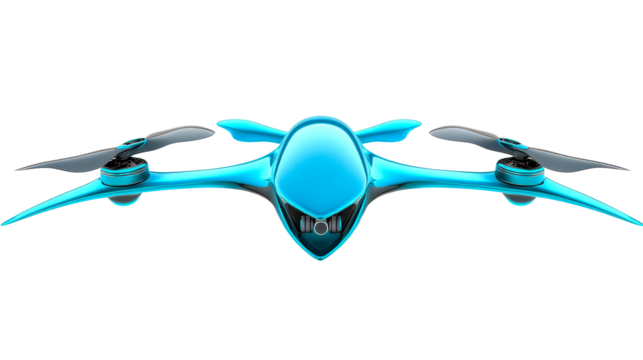 Innovative blue drone with sleek design