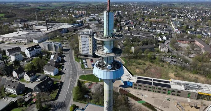 Velberter telecommunications tower also called Telebert. Antenna, tower, structure, broadcasting tower building.