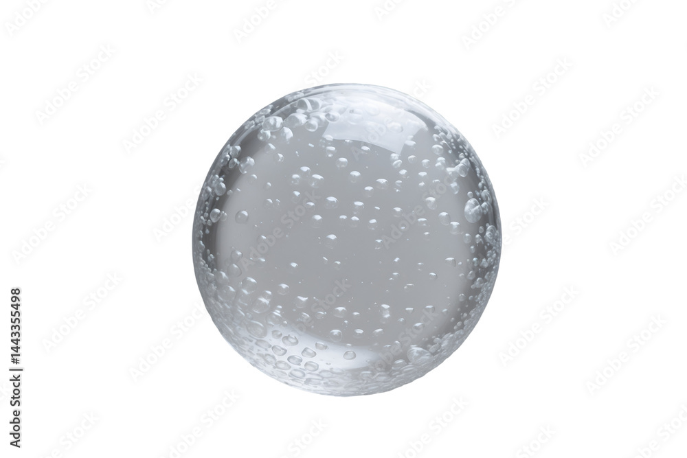 Poster captivating sphere of jelly like texture with countless tiny bubbles suspended within, a mesmerizing