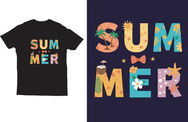 Summer t-shirt design vector