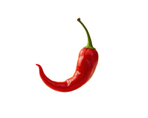 Captivating Still Life, A Vibrant Red Chili Pepper Suspended in Mid-Air, Showcasing Its Sleek Curve and Glossy Texture Against a Minimalist Setting