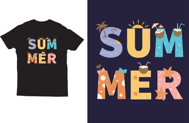 Summer typography t shirt design
