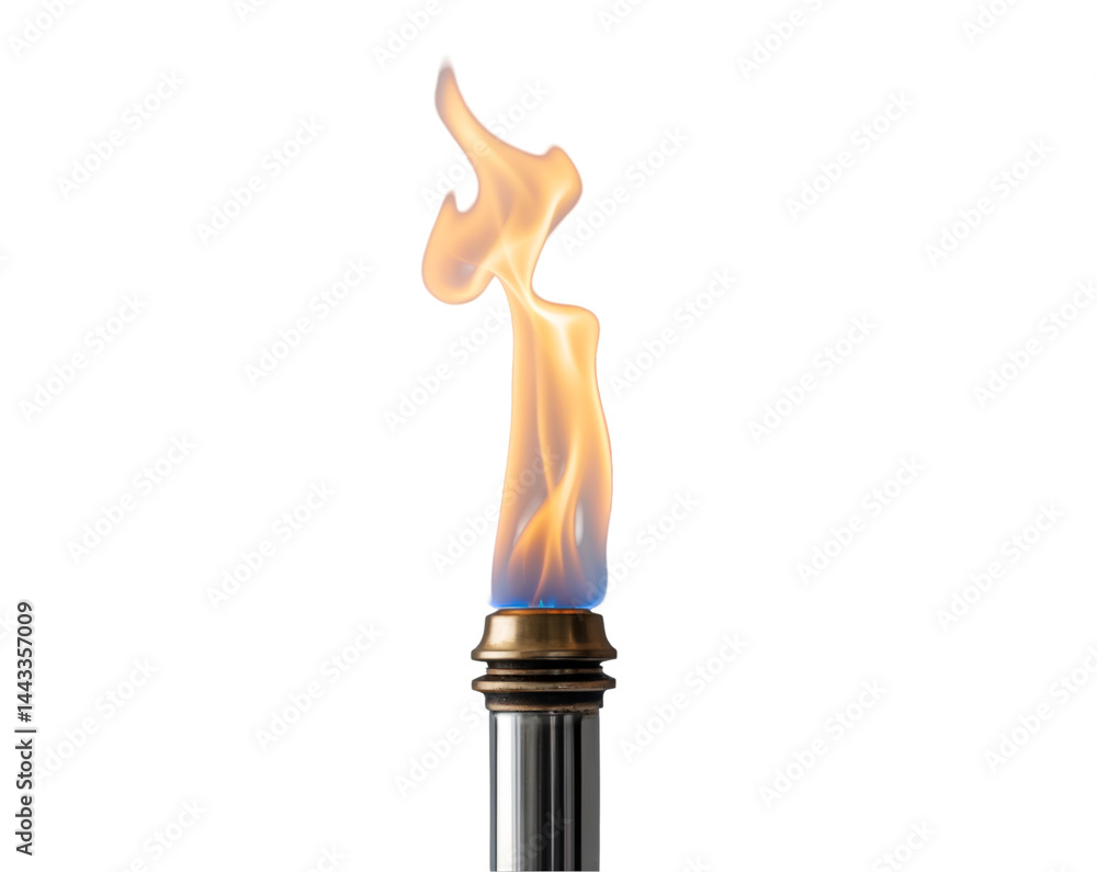 Aufkleber captivating torch flame isolated on plain backdrop, displaying intricate patterns of motion and heat