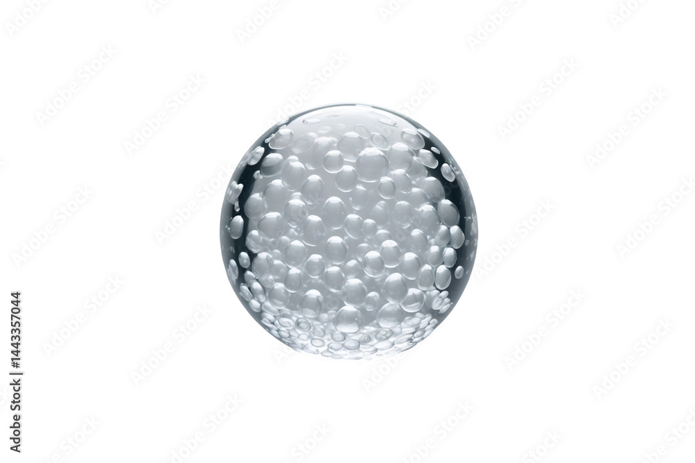 Poster captivating translucent sphere filled with myriad jelly like bubbles, creating a mesmerizing and uni