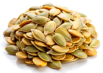 Pumpkin seeds isolated on white background