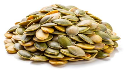 Pumpkin seeds isolated on white background