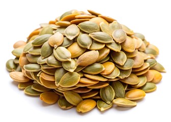 Pumpkin seeds isolated on white background