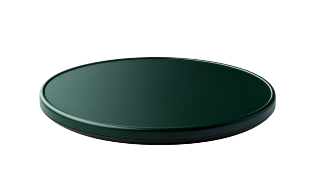 Emerald circular object isolated, cut out transparent