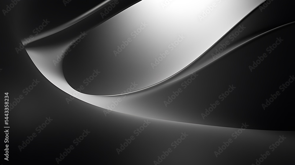 Leinwandbilder abstract gradient metallic waves design with smooth curves and elegant lighting