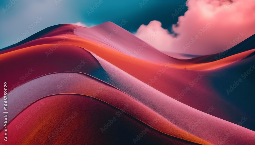 Poster abstract colorful flowing waves gradient