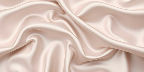 Fototapeta premium Elegant Silk Fabric: A close-up showcases luxurious, ivory silk fabric, its delicate folds and lustrous surface create a sense of timeless beauty and tactile opulence.