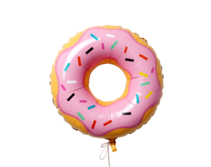 Charming donut-shaped balloon with delightful sprinkles, perfect for celebrations, parties, and adding a touch of sweetness to any joyous occasion or decorative purpose