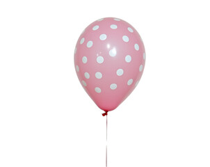 Charming pink balloon adorned with a delightful polka dot pattern, isolated on a clean background creating a celebratory and whimsical atmosphere