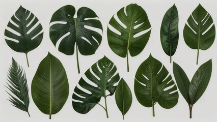 set of green leaves