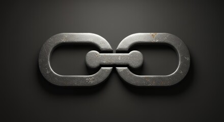 Chain Link Metal on Black Background