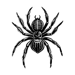 Widow spider illustration showing in vintage style