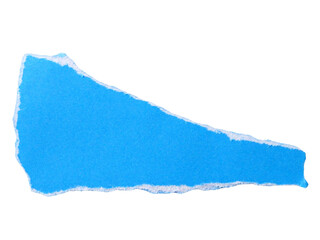 Pieces of torn or cut blue paper, design elements isolated on transparent background.