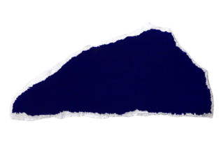 Pieces of torn or cut blue paper, design elements isolated on transparent background.