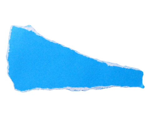 Pieces of torn or cut blue paper, design elements isolated on transparent background. - Powered by Adobe
