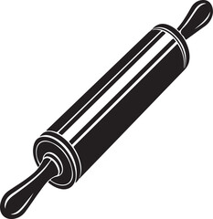 Rolling pin for kitchen silhouete vector design with white background. 