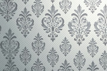 Fototapeta premium Subtle gray damask pattern with a geometric undertone , design element, pattern, elegant