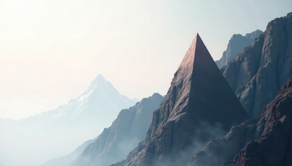 Naklejka premium Subtle grayscale triangle motif, minimalist style, wallpaper, shape