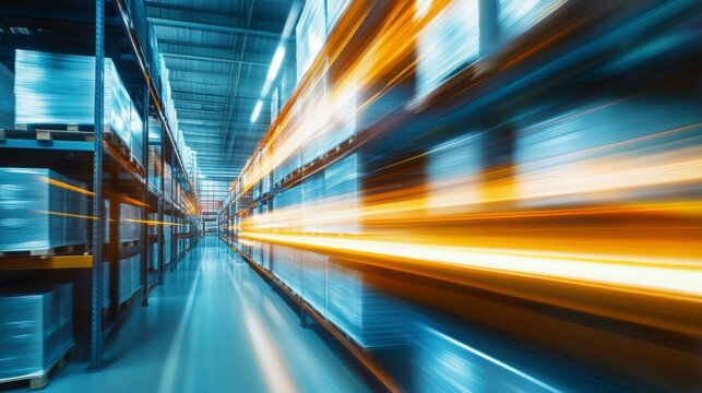 Warehouse Inventory Motion Blur