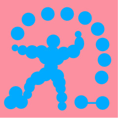 vector illustration of a bodybuilder health sport fitness