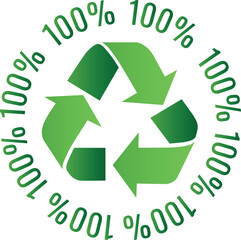 Green Recycled Sign. Arrow symbol.