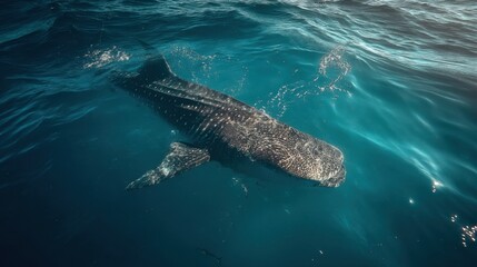 Naklejka premium Whale Shark in Ocean - Gentle Giant