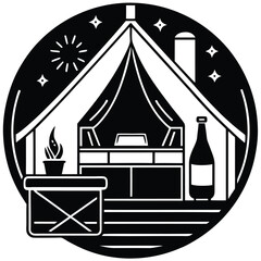 Water Bottle and Flask Canteen, thermos, collapsible water container Vector silhouette