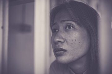 Hands of women desperate to catch the iron prison,prisoner concept,thailand people,Hope to be...