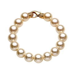 Obraz premium Detailed pearl bracelet with gold clasp, elegant design for timeless and sophisticated fashion, Isolated Transparent Background