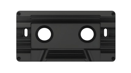 Obraz premium Isolated black cassette tape design with white background