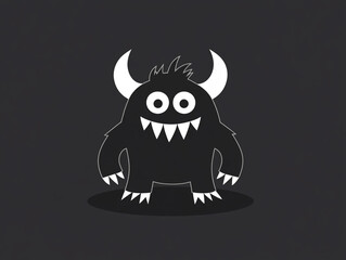 Obraz premium Cute Monster Illustration Dark Funny Cartoon Character Design