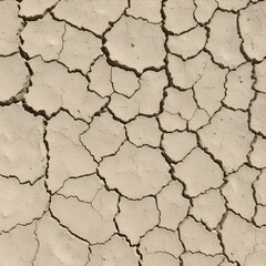 Obraz premium Parched Earth's story: The parched earth reveals a landscape etched with cracks, an emblem of dryness and the relentless sun. Witness the stark texture and the silent tales etched within its surface.