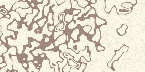 Abstract geometric vector illustration wavy black and white contour line topographic design.