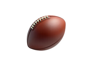 Detailed 3D Rendering of a Classic American Football Suspended Mid-Air, Showcasing Realistic Textures and Design Elements in a Dynamic Composition