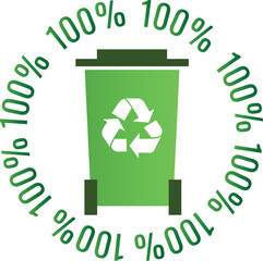 Green Recycled Sign. Arrow symbol.