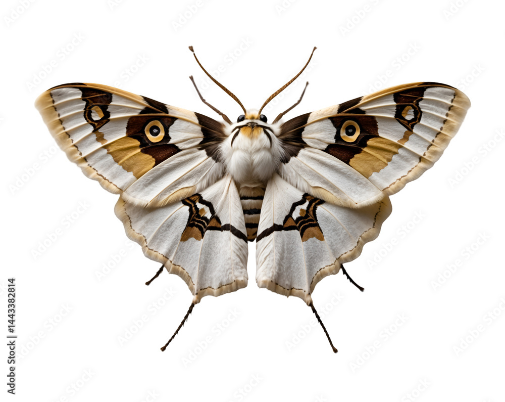 Poster detailed close-up of an oleander hawk moth displaying intricate wing patterns and textures against a