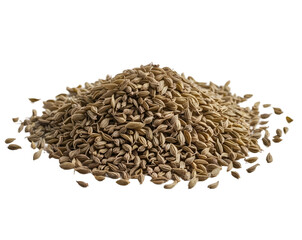 Detailed Close-Up of Cumin Seeds Pile Showcasing Texture and Richness on a Clean Backdrop, Perfect for Culinary and Spice-Related Projects and Creative Food Presentations